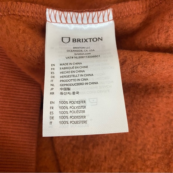 Brixton Burnt Henna Weekender Blanket Muscle Crew Size M - Picture 6 of 6